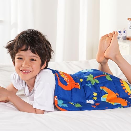 Sivio Weighted Lap Blanket for Sleep, 2lbs, 19 x 21 inches, Blue Dinosaur by Sivio