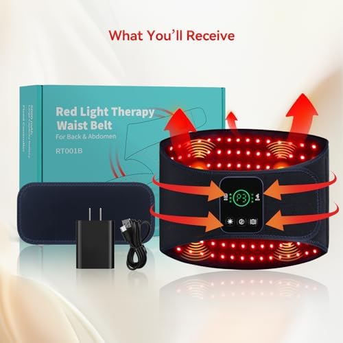 Red Light Therapy Belt for Back Pain Relief, 5000mAh Cordless Infrared Waist Wrap - Image 6