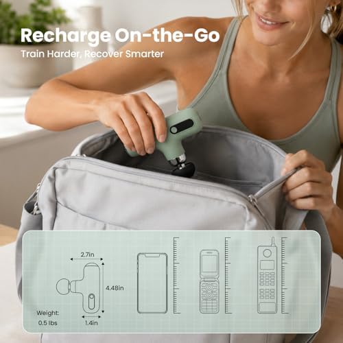 Rika Mini Massage Gun,Deep Tissue Muscle Massager with 4 Speeds & 4 Heads, Ultra Quiet Handheld Impact Massager to Relieve Pain, Suitable for Home, Office, and Travel - Image 4