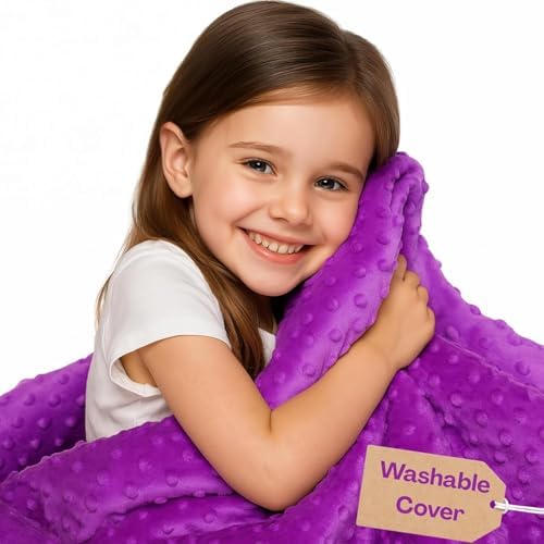 hazli Super-Soft Kids Weighted Blanket 7 Pounds - Easy to Clean, Washable Minky Cover - 41x60 Inches Child Heavy Blanket for Girls and Boys Small by Hazli