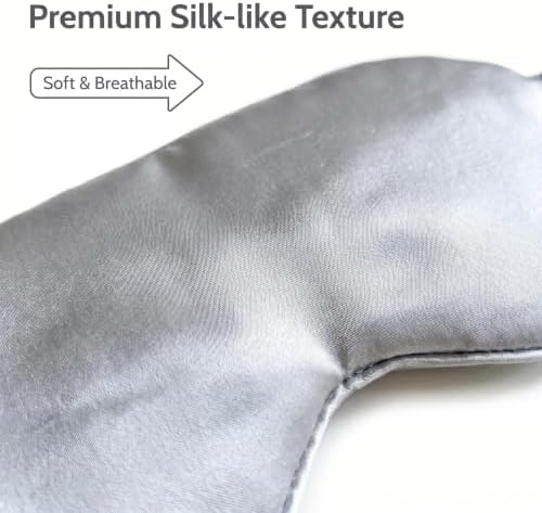 [3 Pack] QSYW Sleep Masks, Satin Eye Mask for Sleeping - Silky Eye Masks Bulk with Storage Bag & Elastic Strap,Silvery - Image 5
