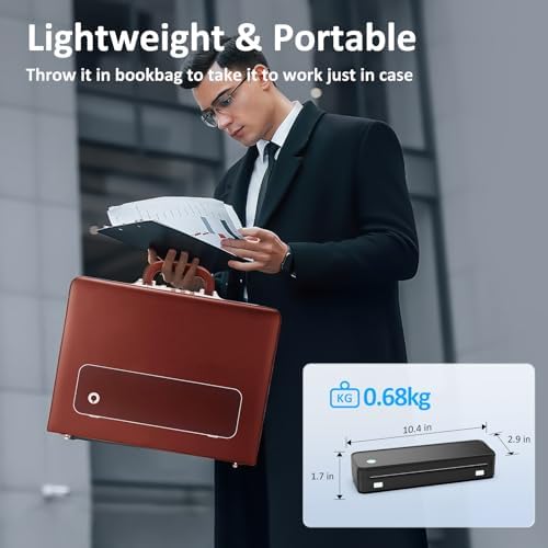 Gloryang Inkless Portable Printer for Travel, Wireless Thermal Printer Supports 8.5 x 11 Inch Thermal Paper, Bluetooth Machine Includes Carry Case and 3 Rolls of Paper Kit, Black - Image 5