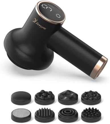 ZY ZERYEW Cordless Cellulite Massager, Handheld Lymphatic Drainage Tool, Mini Body Sculpting Machine with 9 Speeds and 8 Massage Heads, Lymphatic Drainage Massage Tool for Legs Butt Belly Fat by ZYZERYEW