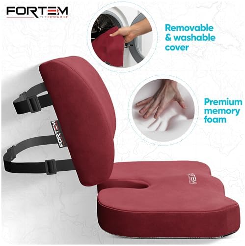 FORTEM Seat Cushion & Lumbar Support for Office Chair, Wheelchair, Car - Image 3