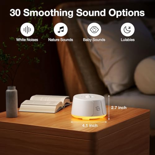 Sound Machine LEICEX White Noise Machine - 30 Soothing Sounds, 10 Colors Night Light, Rechargeable Battery- Travel Portable Sound Machine for Sleep Baby Adults, Perfect Sleeping Companion - Image 4