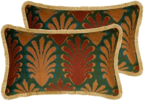patdrea Designer Velvet Throw Pillow Cover,Set of 2,12"x20"-OldlegendA by patdrea