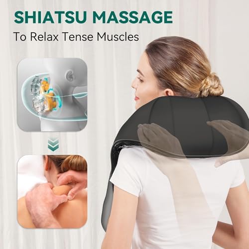 Snailax Cordless Shiatsu Neck and Shoulder Massager with Heat - Image 2