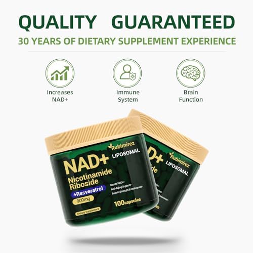 NAD+ Supplement with, Nicotinamide Riboside & Resveratrol 900mg – Anti-Aging Support for Women & Men, NMN Alternative, Vegan Non-GMO - 100 Capsules - Image 3