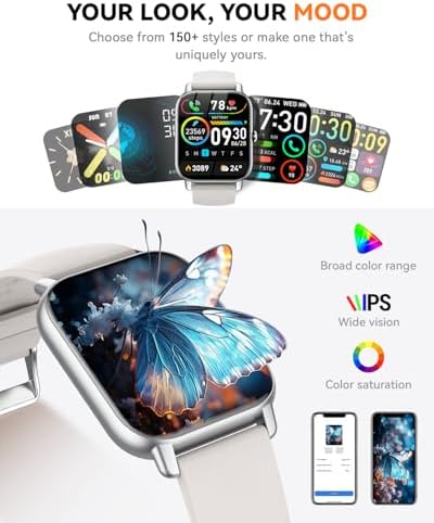 Smart Watches for Men Women, Fitness Tracker with Activity Counter/Sleep Monitor, IP68 Waterproof Smart Watch for Android iPhone iOS Compatible (Starlight, 1.83) - Image 5