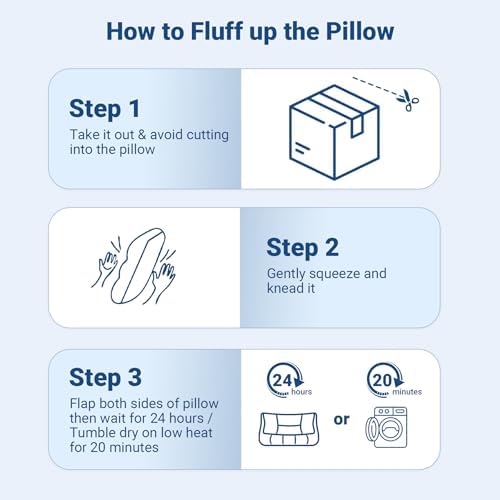 Favocama Cervical Pillow for Neck Pain Relief 26"x15", Grey - Image 6