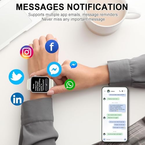 Matast Smart Watch, 1.96" HD Smartwatch for Men Women (Answer/Make Calls), Fitness Watch with Heart Rate/Sleep/IP68 Waterproof/120+ Sports Modes, Pedometer, Android Smart Watch for Android - Image 4