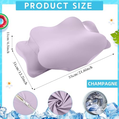 Hahafelt Cooling Cervical Neck Pillowcase,Purple,Standard Size - Image 2