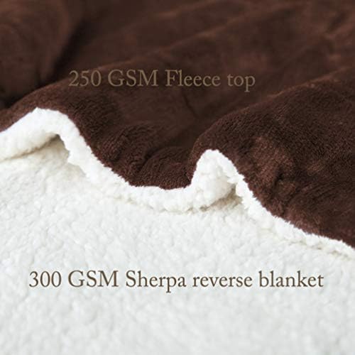 LBRO2M Sherpa Fleece Bed Blanket Super Soft Plush Warm Throw Twin 65"X90" - Image 4