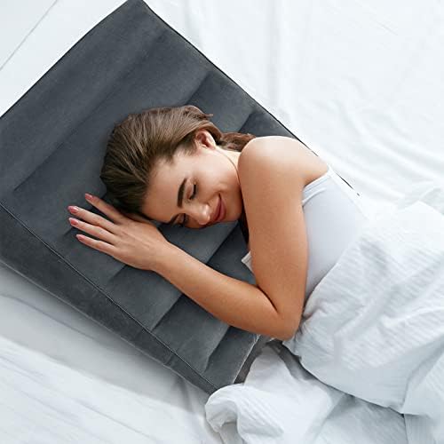 USHMA Inflatable Wedge Pillow, Portable Travel Wedge Pillow, Fast Inflation & Deflation Inflatable Wedge Pillows for Travel, Blow Up Sleeping Back Knee Bed - Image 3