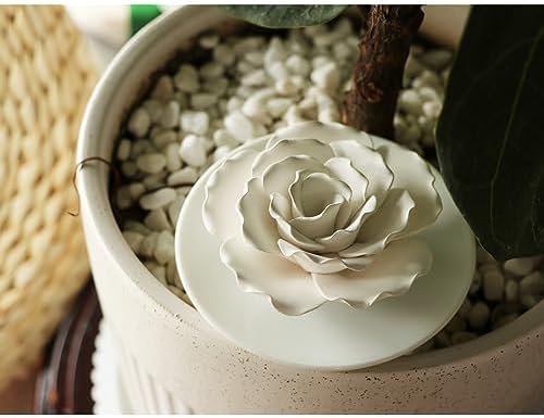 Passive Diffuser for Essential Oil-Ceramic Diffuser Non Electric Oil Diffusers for Small Mini Room, Desk Decorative, Bathroom (White Hibiscus) - Image 6