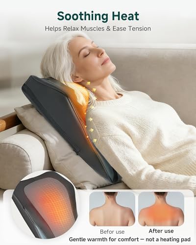 Snailax Back Massager for Back Pain Deep Tissue, Shiatsu Neck Back Massager with Heat, 3D Kneading Chair Massage Pillow, Neck Shoulder Massage, Gifts for Mom, Dad, Women - Image 4