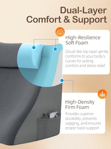 Vekkia 23.5” Back Rest Pillow, Dual-Layer Foam for Reclining and Sitting - Image 3