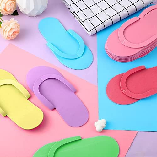 Geyoga 48 Pairs Disposable Flip Flops Pedicure, Colorful - Image 6