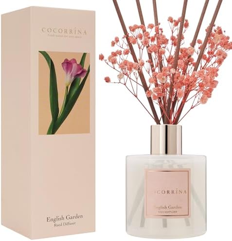 COCORRÍNA Reed Diffuser - English Garden Scented Diffuser with 8 Sticks Home Fragrance Reed Diffuser for Bathroom Shelf Decor by COCORR%C3%8DNA