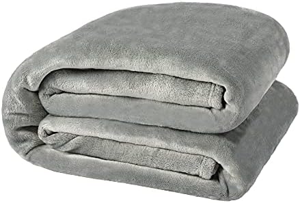 NANPIPER Fleece Blankets, Super Soft Flannel Queen Size Blanket for Bed, Luxury Cozy Microfiber Plush Fuzzy Blanket,Grey by NANPIPER