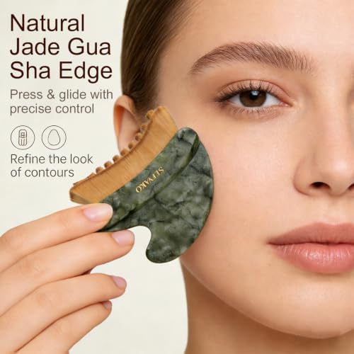 Lymphatic Contour Face Brush with Oil, Soft Bristles & Jade Gua Sha - Image 5