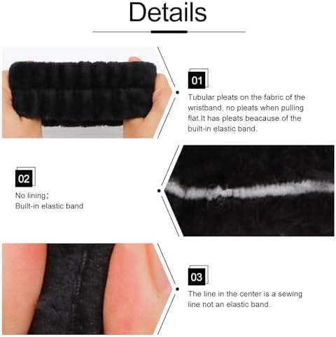 WHAVEL 6PCS Spa Headband and Wristbands Set, Face Wash Headband Wrist Bands for Washing Face Makeup Skincare Hair Band Skin Care Accessories Tools - Image 6