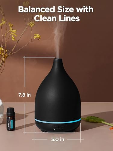 InnoGear 300ml Ceramic Essential Oil Diffuser, Diffusers for Home, Black - Image 2