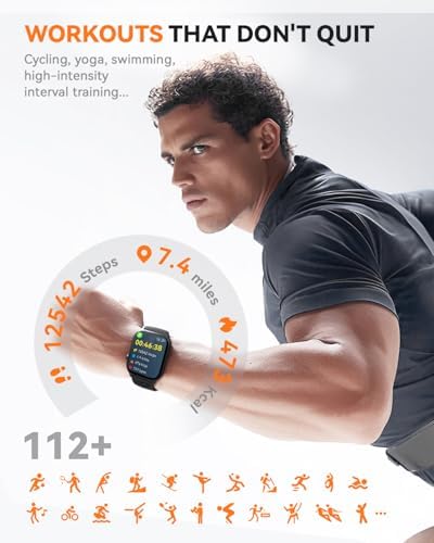 Smart Watches for Women Men, Fitness Tracker Watch with 110 Sports Modes, Step Counter/Sleep Monitor/Pedometer, IP68 Waterproof, Bluetooth Call & Music Control Smartwatch for iPhone/Android,Black - Image 3