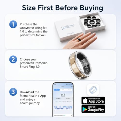 AI Smart Ring 1.0,Fitness Tracker for Men/Women,Matte Gold Size 14 - Image 2