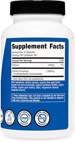 Nutricost HMB (Beta-Hydroxy Beta-Methylbutyrate) 1000mg, 120 Capsules - Image 5