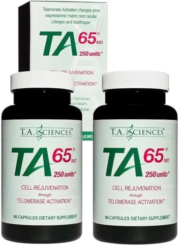 T.A. Sciences TA-65 Telomere Activation Supplement - 2.5 Times Potency, 90 Capsules, 2-Pack by DrStevenGabriel