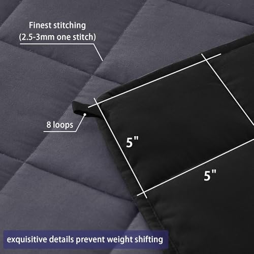 King Size Weighted Blanket for Adults (25 lbs, 80” x 87”, Grey& Black) Cooling Heavy Blanket for Sleeping Perfect for 240-260 lbs, Breathable Blanket for Adults & Couple All Season, Machine Washable - Image 6