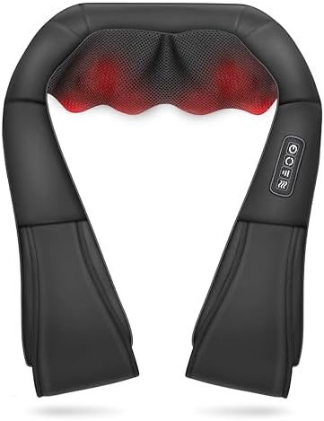 Daiwa Felicity Shiatsu Neck & Back Massager with Heat - Deep Tissue Pain Relief for Shoulder with 8 3D Kneading Nodes - Electric Full Body Massage, Ergonomic, Portable, Includes Power/Car Adapter by DaiwaFelicity