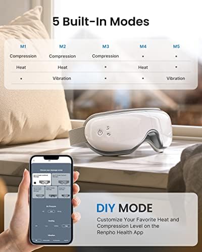 RENPHO Eyeris Smart Eye Massager with App Control, Eye Mask with Heat - Image 6