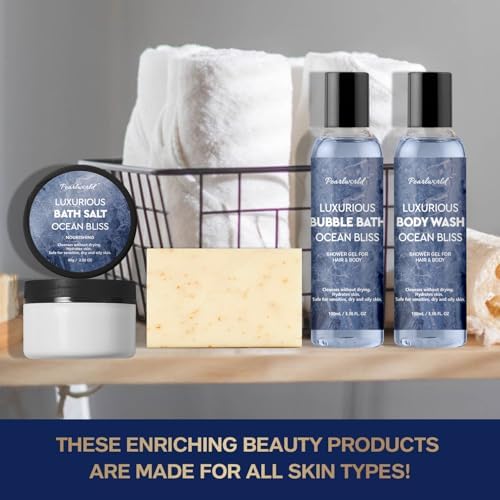 Father's Day Gift 12Pcs Men's Birthday Gift Ideas Ocean-Scented Bath Spa Set - Skin Care Gift Kit for Him, Ideal Men Gifts for Christmas, Self-Care PEARLWORLD - Image 5