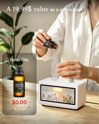 Waterless Oil Diffuser, Snowy Mountains Style, 3 Color Light with Bulb - Image 6