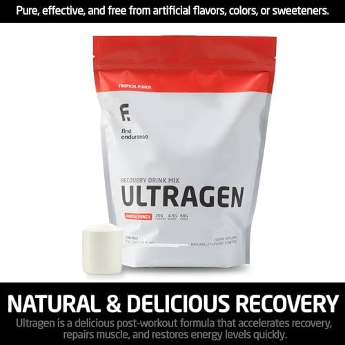 FIRST ENDURANCE Ultragen Workout Recovery Drink Powder, Protein Mix, Boosts Energy, Accelerates Recovery | Tropical Punch, 15 Servings - Image 6