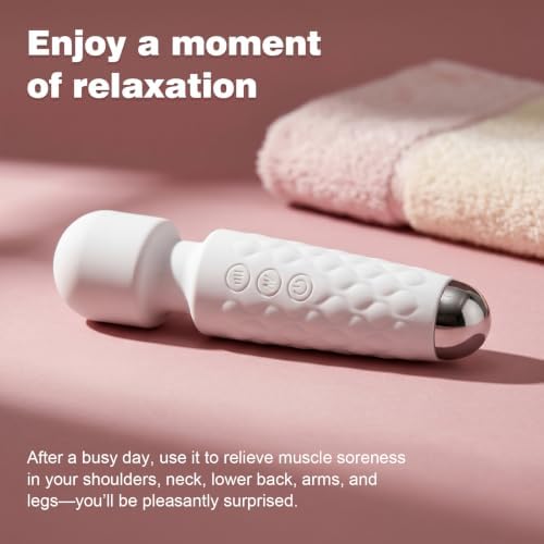 Upgraded Mini Portable Handheld Massager - Multiple speeds and Modes, White - Image 5