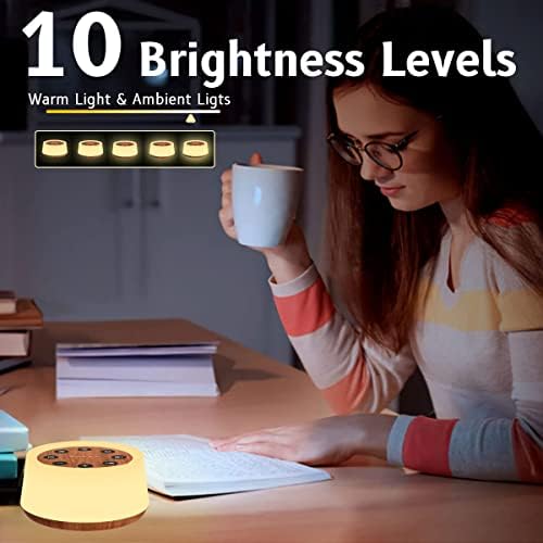 ColorsNoise Sleep Sound Machine White Noise Machine for Sleeping with 30 Sleep Music 5 Timers 12 Colors Baby Night Light with Memory Function for Baby Kid Adult(T-Wood) - Image 4