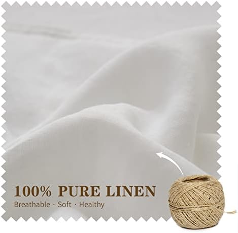 Simple&Opulence 100% Linen Lumbar Pillow Cover 12 x 20 Inches Set of 2 Rectangular Decorative Throw Cushion Cover for Couch Sofa Bed Living Room Office Soft Breathable Farmhouse - White - Image 2