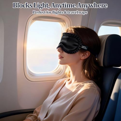 Silk Sleep Mask for Women, 100% Mulberry Silk Eye Mask for Sleeping - Image 6