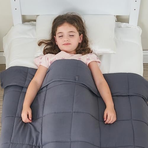 yescool Weighted Blanket (10 lbs, 41" x 60", Grey) Cooling Heavy Blanket, Perfect for 90-110 lbs, Breathable Throw Blanket Gifts with Premium Glass Bead, Machine Washable - Image 5