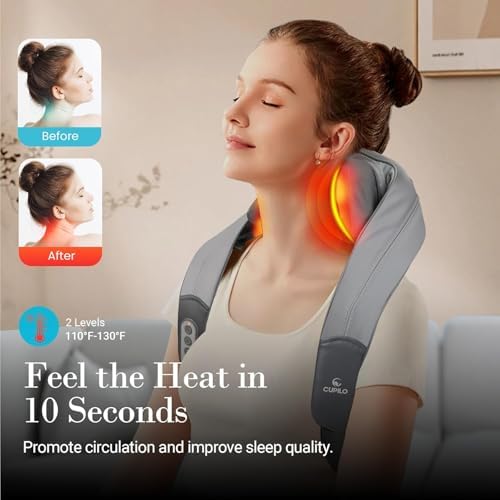 Cordless Neck and Shoulder Massager with Heat for Pain Relief Deep Tissue - Image 2