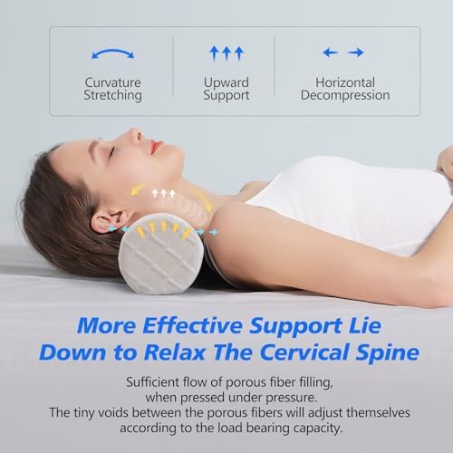 Cozyhealth Cervical Roll Pillow, Medium Soft Memory Foam Neck Round Pillow Cylinder Bolster Pillow for Sleeping, Round Neck Support for Bed, Legs, Back and Yoga (White, Large - 4.7" H) - Image 6