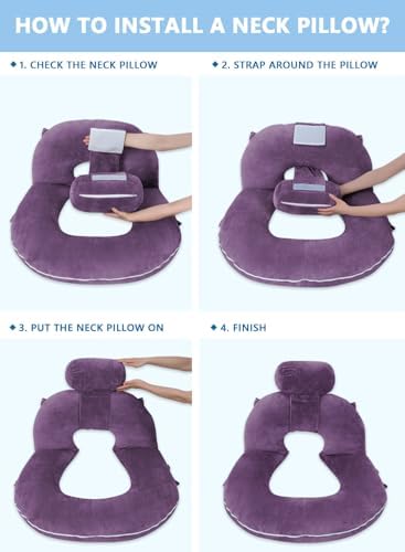 INSEN Reading Pillow, Back Pillow for Sitting in Bed and Couch, Gaming Pillow for Adults, Sit Up Support for Bed, Purple - Image 5