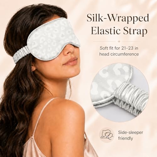 Silk Sleep Mask Light Blocking Luxury 100% Mulberry 22mm Silk Eye Mask Eye Cover Blindfold Ultra Soft Light & Comfy Anti Aging Skin Care with Travel Bag Gift Package - Image 4