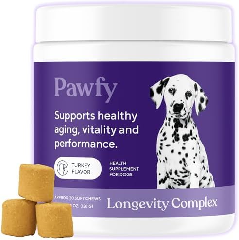 Pawfy NMN Longevity Chews for Dogs with Fucoidan & CoQ10-30 Chews by Pawfy