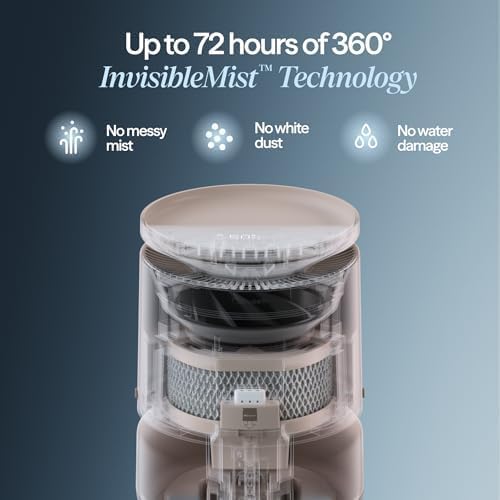 BLUEAIR Room Humidifier - DreamWell - 48Hr Top-Fill Mist-Free InvisibleMist Technology Aroma Stone for Essential Oils and Soothing Mood Lighting - Quiet Operation for Bedroom and Home Use, Beige - Image 4