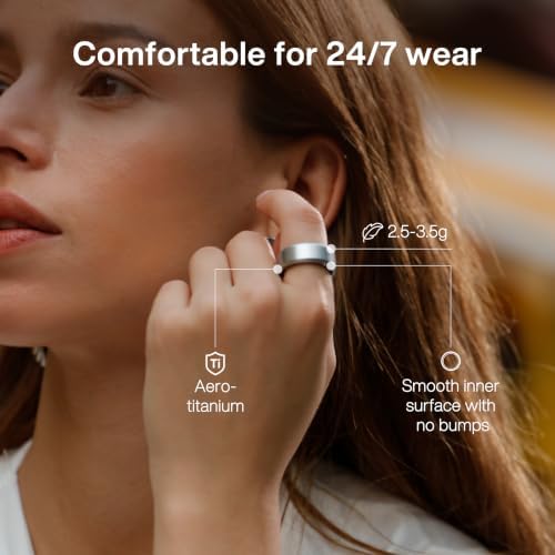 POBOVi Gen 2 Titanium Smart Ring for Women & Men, Sleep & Heart Rate Tracker, No Subscription, Size Before You Buy (Black, 10) - Image 6