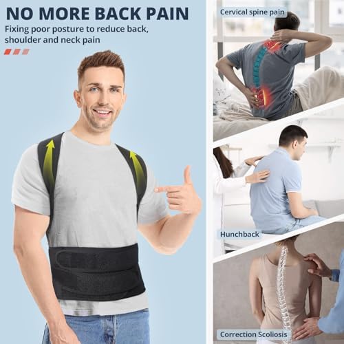Fitsupport Back Brace Posture Corrector for Women and Men Back Lumbar Support Shoulder Posture Support for Improve Posture Provide and Back Pain Relief Large(Pack of 1) - Image 6